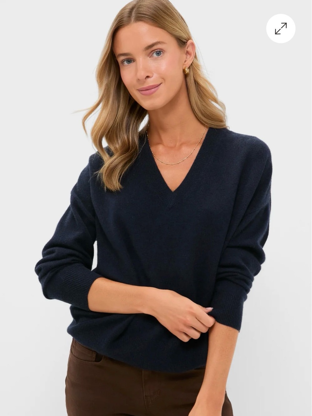 NWOT Tuckernuck 100% cashmere Navy Emma Boyfriend Sweater - size S
